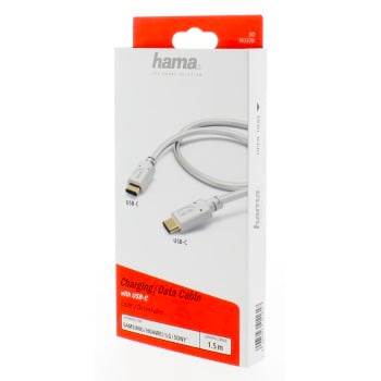 Cavo di ricarica/dati, USB Tipo-C - USB Tipo-C, 1,5 m, bianco