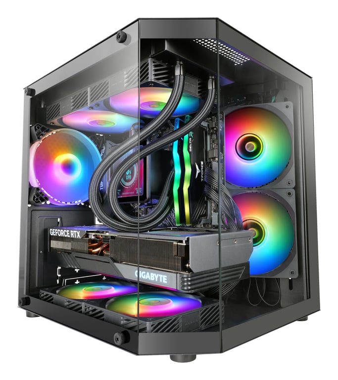 Boitier Mini Tour Micro ATX Mars Gaming MC 3T Lite RGB avec panneaux vitrés Neuf