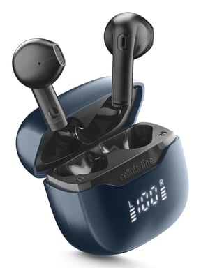 Cellularline Core Pro Écouteurs Bluetooth avec boîtier de charge, écran LED et fonction ENC