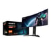 GIGABYTE 34'' MO34WQC2 Monitor OLED WQHD curvo da gioco - 3440 x 1440, 240Hz, 0,03ms, KVM, 250 cd/m², FreeSync Premium Pro, DisplayHDR True Black 400, HDMI 2.1, Displayport 1.4
