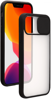 BigBen Connected Funda para iPhone 13 mini con cubierta deslizante para cámara Negro transparente