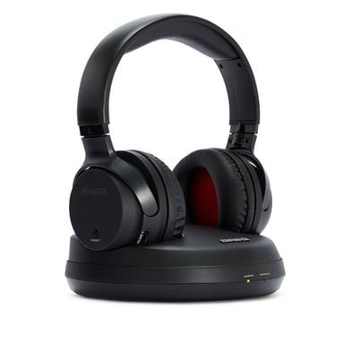 Aiwa WHF-880 écouteur/casque Écouteurs Sans fil Arceau Musique Socle de chargement Noir