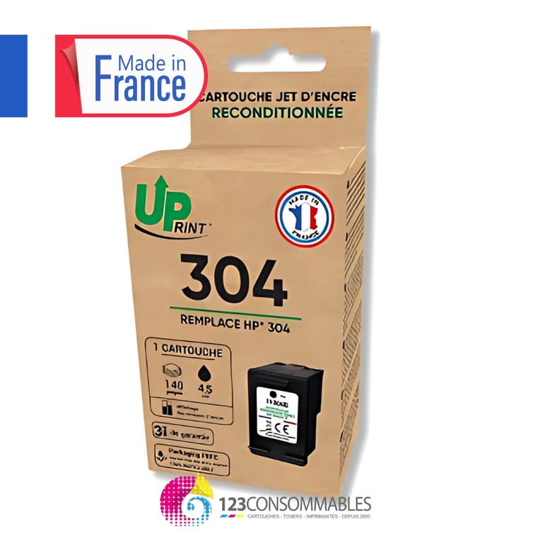 UPRINT Cartouche d'Encre Remanufacturée HP 304