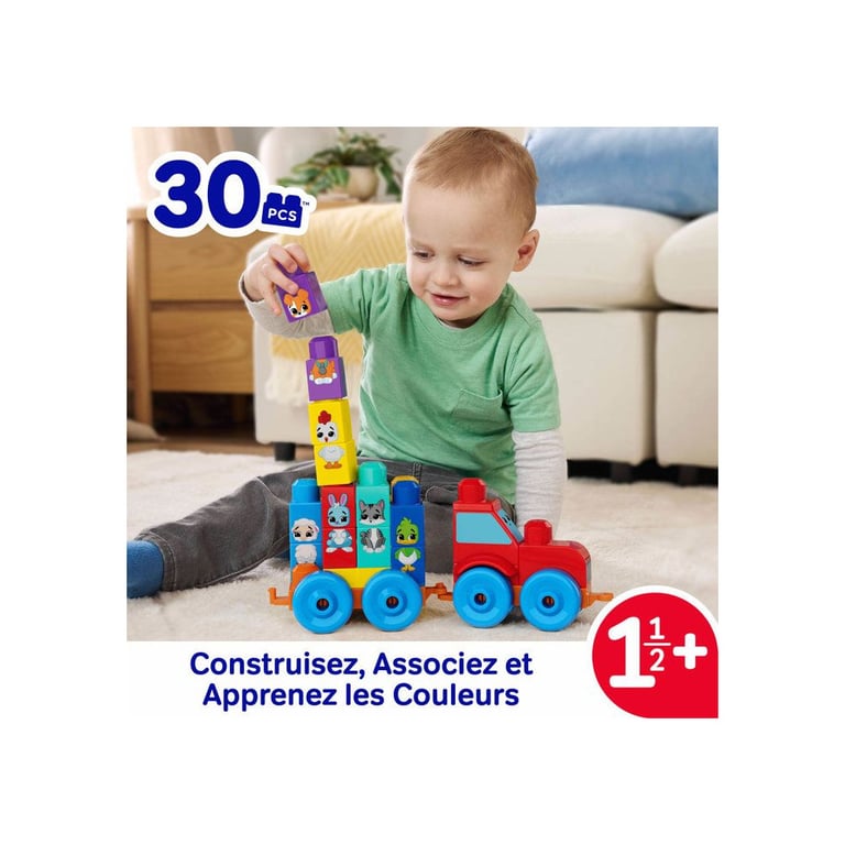 Jeu de construction Mega Bloks Tracteur et Animaux 30 pièces pour tout petits Neuf - vue 2