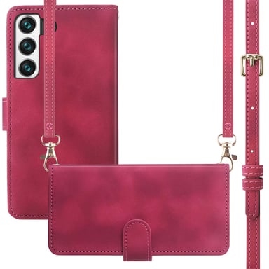imoshion Etui de télephone portefeuille avec cordon pour Samsung Galaxy S21 FE - Rouge