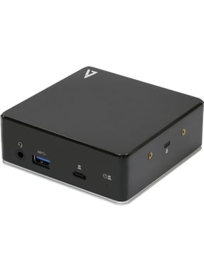 V7 Docking station universale USB-C con doppia porta HDMI, jack audio da 3,5 mm, Gigabit Ethernet, 3 porte USB 3.1 e potenza di uscita di 85 W