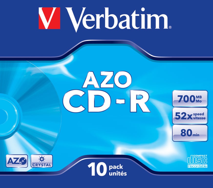 Verbatim CD R AZO Crystal 700 MB 10 Unités - vue 4