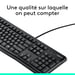 Logitech K120 Corded Keyboard teclado USB ratón incluido AZERTY Francés Negro
