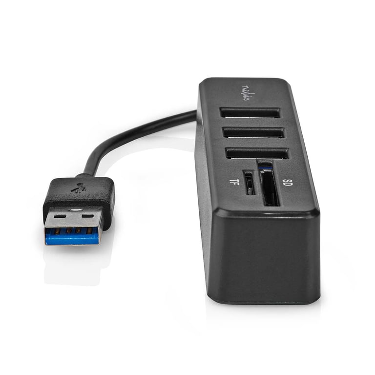 Nedis USB 2.0 Hub 3 Ports USB A + Lecteur carte micro SD - vue 3