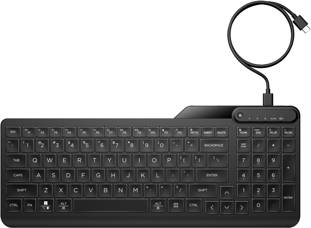 Clavier Filaire HP QY776AA – USB, Pavé Numérique, Noir - vue 2