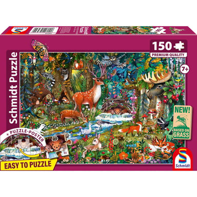 Schmidt Spiele Puzzle - Animaux des forêts d’Europe - 150 pièces - Dès 7 ans - vue 1
