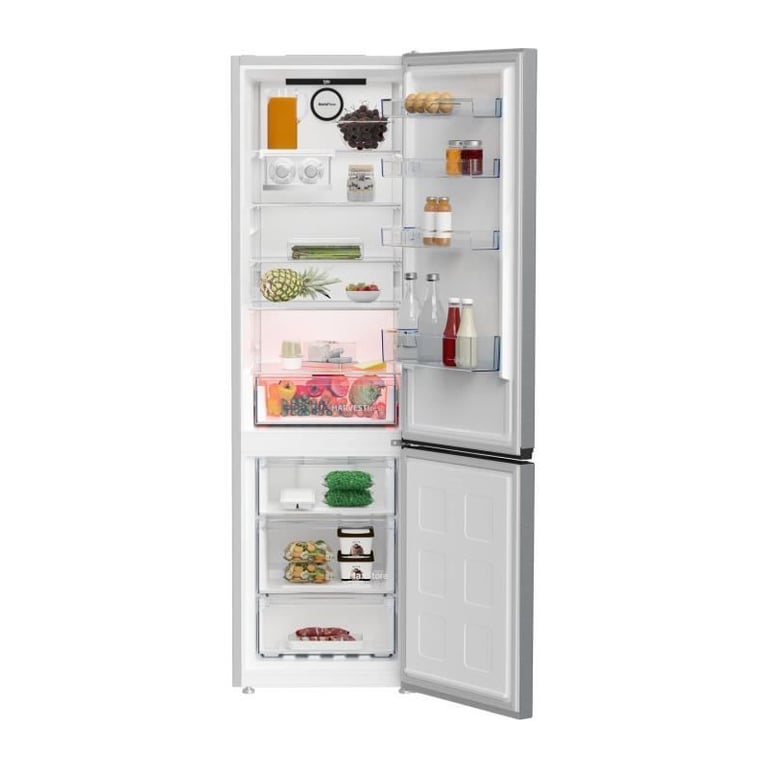 Réfrigérateur pose-libre combiné - BEKO - B5RCNE405HXB - Classe D - 355 L - Froid ventilé - 66,3 x 59,5 x 203,5 cm - Métal - Neuf