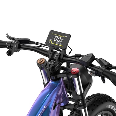 Bicicleta de montaña eléctrica DUOTTS E26 de 26 pulgadas con neumáticos anchos, motor de 750 W, batería de 48 V y 20 Ah-Azul y morado
