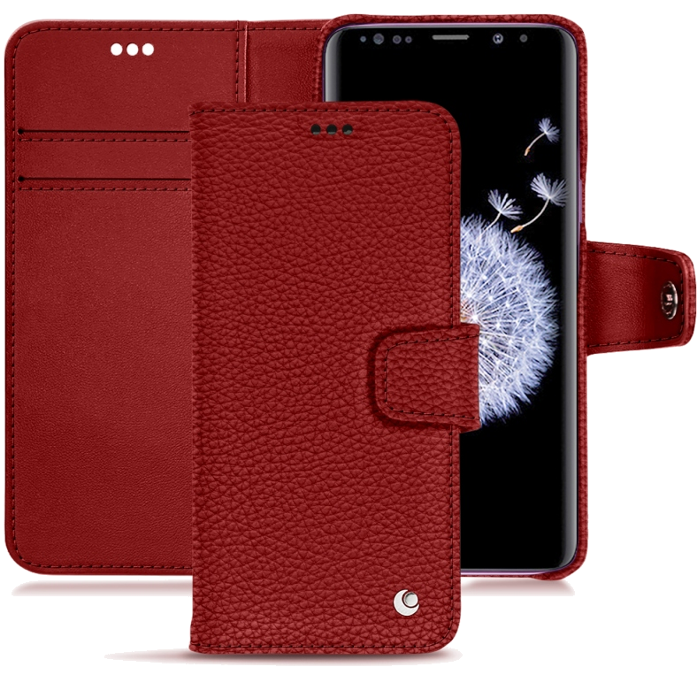 Housse cuir Samsung Galaxy S9+ - Rabat horizontal portefeuilleRouge