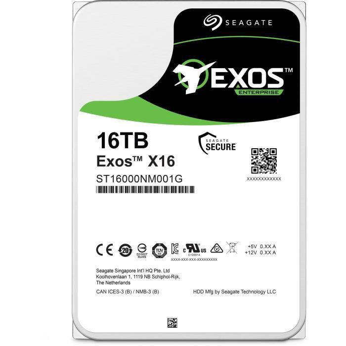 Seagate Exos X16 disque dur 16 To 7200 tr/min 256 Mo 3.5 Série ATA III Noir - vue 7