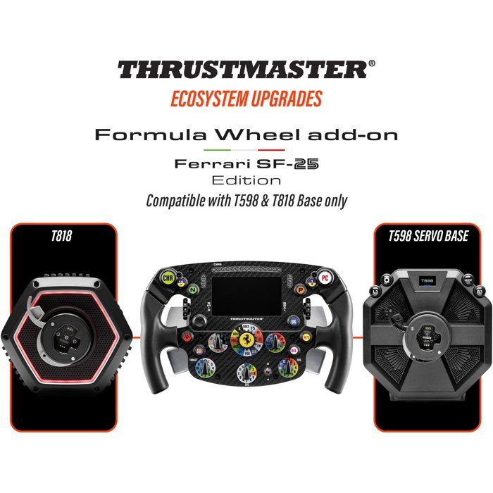 Roue de course THRUSTMASTER Formula Wheel Add-On Ferrari SF-25 Replica LCD 4,3  IPS Noir - Neuf