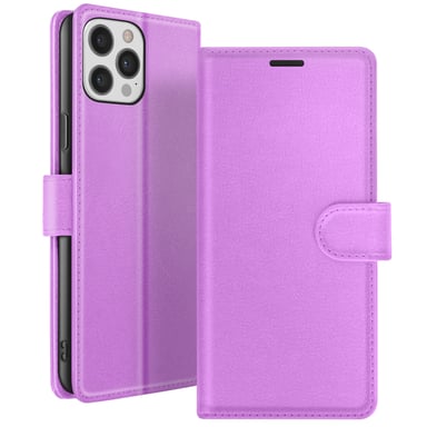 Zanaé Funda tipo cartera para iPhone 12 Pro Max con soporte y lengüeta magnética Violeta