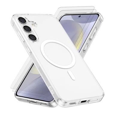 EVETANE Coque Samsung Galaxy S25 + Compatible Magsafe + 2 Vitres Protection Ecran