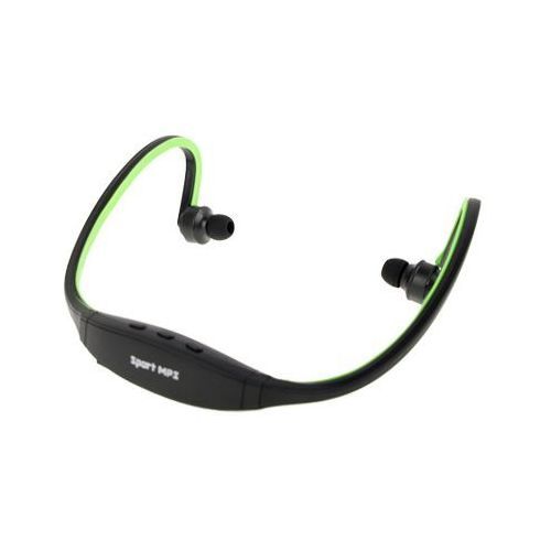 Casque MP3 Sport Sans Fil Lecteur Musique Micro SD Running Vtt Noir Vert 8  Go YONIS