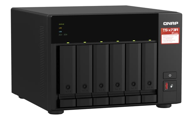 QNAP TS-673A-SW5T servidor de almacenamiento NAS Torre Ryzen Embedded V1500B 8 GB DDR4 0 TB QNAP QTS Negro