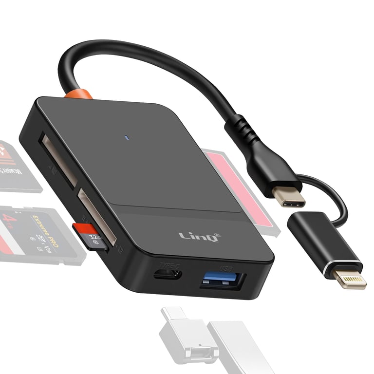 Hub USB C + Lightning Multiport Lecteur Carte OTG Polyvalent Neuf