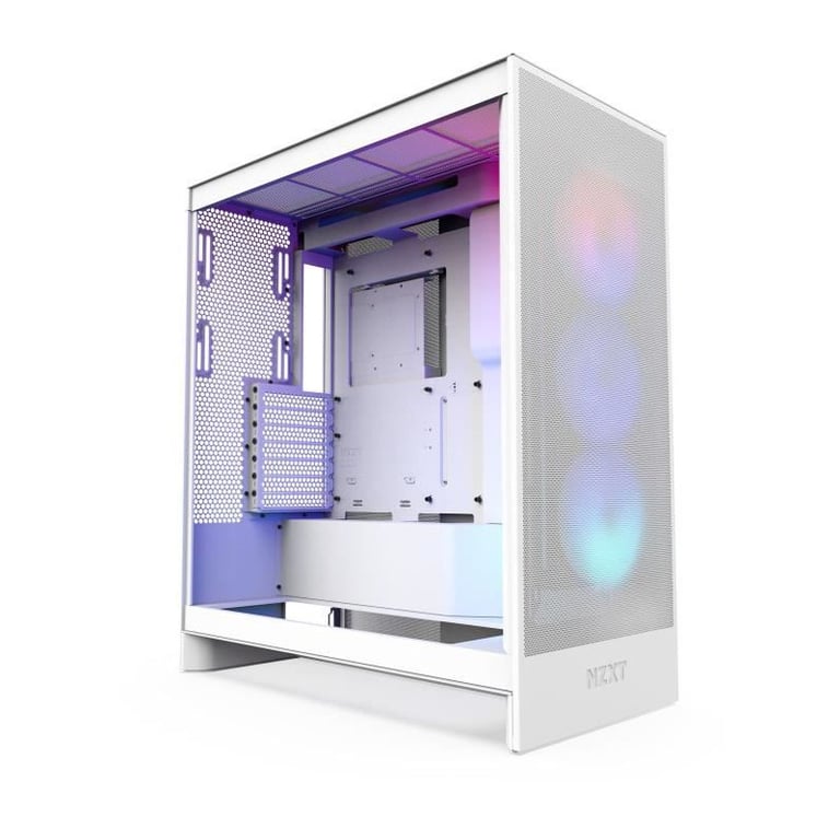 Boîtier Midi Semi-Tower NZXT H7 Flow RGB Blanc - Neuf
