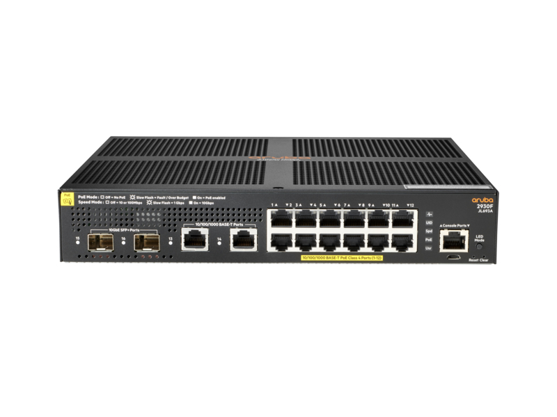 HPE Aruba 12G PoE+ 2G2SFP+ Géré L3 Gigabit Ethernet 101001000 Connexion Ethernet supportant 'alimentation via ce port PoE 1U Neuf - vue 1