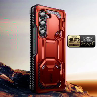I-Blason Funda de carbono para Galaxy Z Fold 6 Protección completa antigolpes Rojo