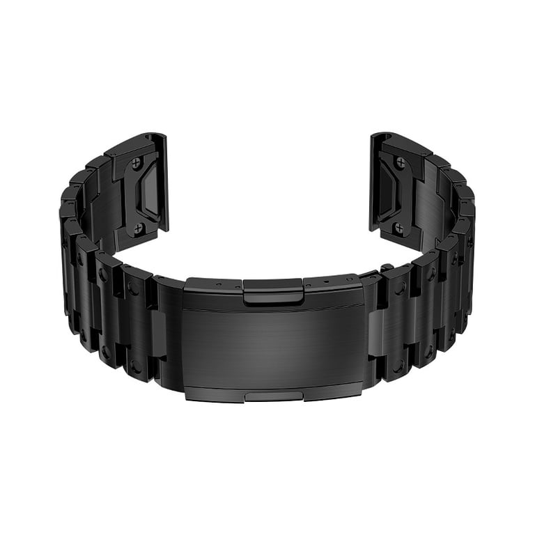 INF Bracelet De Montre En Acier Inoxydable Pour Montres Garmin Black 26 Mm Gris - vue 3