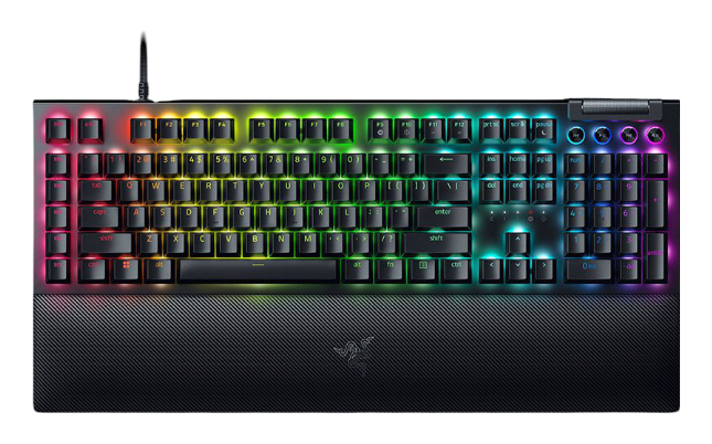 Razer BlackWidow V4 Switches Verts Clavier gaming mécanique avec Razer Chroma RGB 6 touches macros dédiées Touches ABS à double injection US Layout | - vue 3