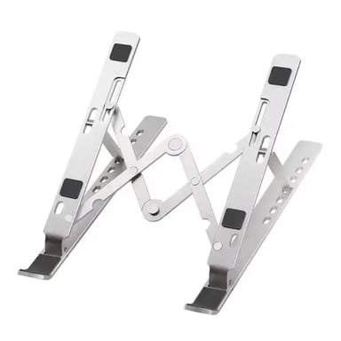 iLike STM1 Support pliable en métal pour ordinateur portable (10-17,3'') et tablette PC avec angle parfait réglable Argenté