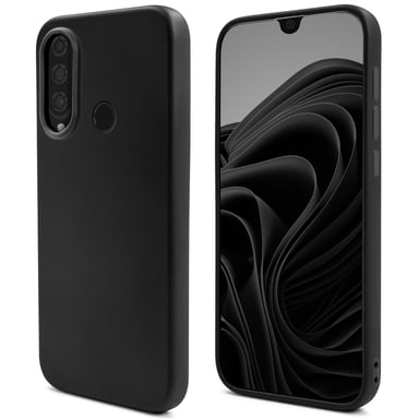 Moozy Lifestyle. Coque conçue pour Huawei P30 Lite, noire – Coque en silicone liquide avec finition mate et doublure en microfibre douce.