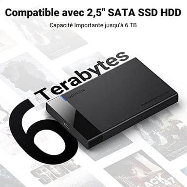 Ugreen 50743 Boîtier de disques de stockage Boîtier HDD Noir 2.5''