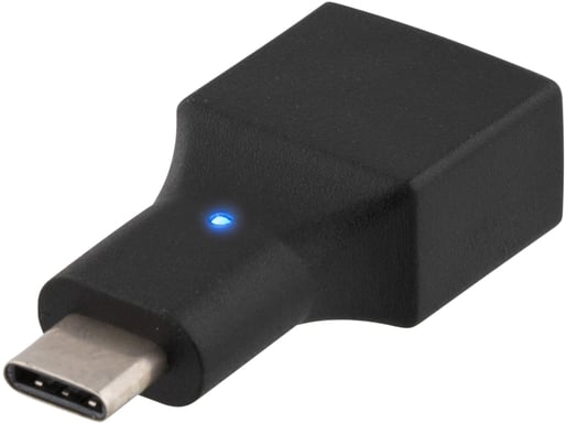 Deltaco USBC-1200 adattatore per inversione del genere dei cavi Type C Tipo A Nero (DELTACO USBC-1200 - USB-C adapter)