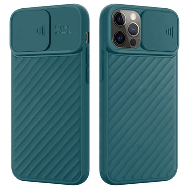 Coque pour Apple iPhone 12 PRO MAX en Mat Vert Housse de protection Étui en silicone TPU flexible et avec protection pour appareil photo