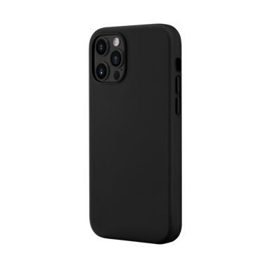 Custodia antiurto in morbido silicone gel per Apple iPhone 12/12 Pro, nero satinato