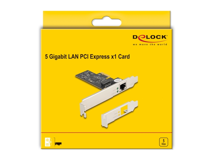 DeLOCK Carte PCI Express x1 vers 1 x RJ45 5 Gigabit LAN Neuf - vue 2