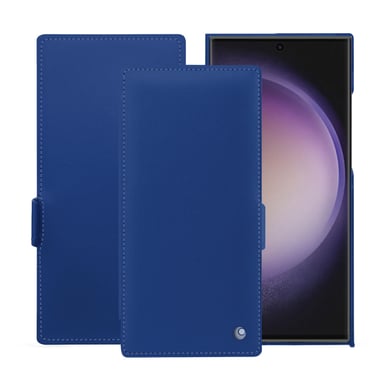 Housse cuir Samsung Galaxy S24 Ultra -  - Bleu - Cuir lisse