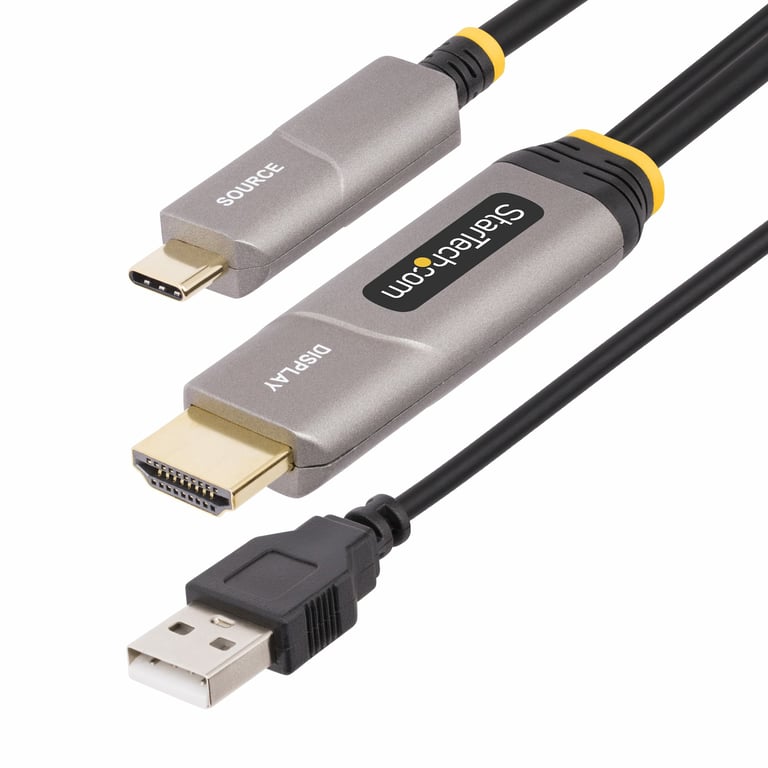 StarTech.com Câble USB C vers HDMI 2.0 Optique Actif AOC de 15 2m 4K 60Hz Classé CL3 Câble Optique Actif Câble Adaptateur USB Type C vers HDMI Unidirectionnel Neuf