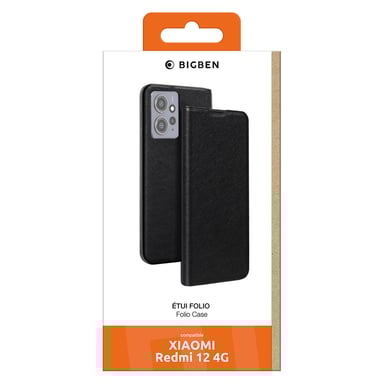 Folio Xiaomi Redmi 12 4G / 5G Stand Fonction Stand Noir - Circuit court européen Bigben