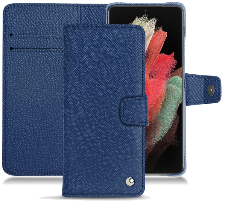 Housse cuir Samsung Galaxy S21 Ultra - Rabat horizontal portefeuilleBleu