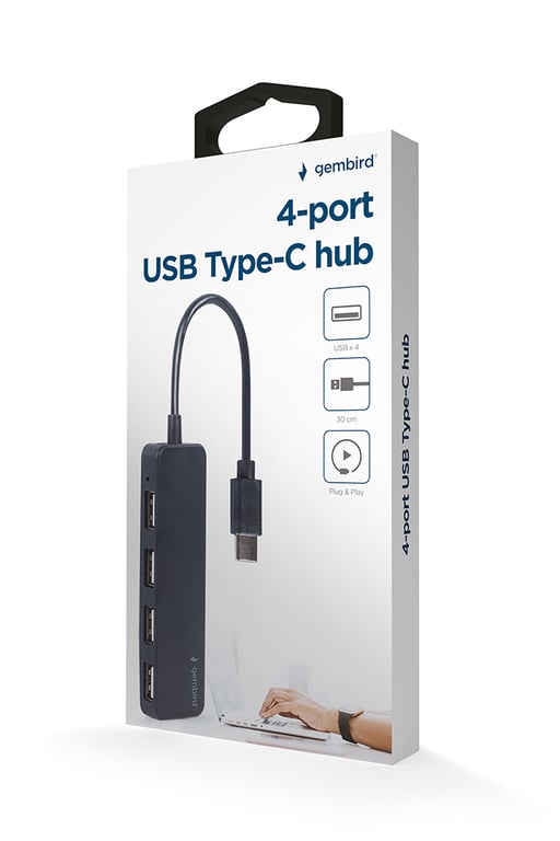 Gembird UHB CM U2P4 01 hub & concentrateur USB 2.0 Type C Neuf - vue 2