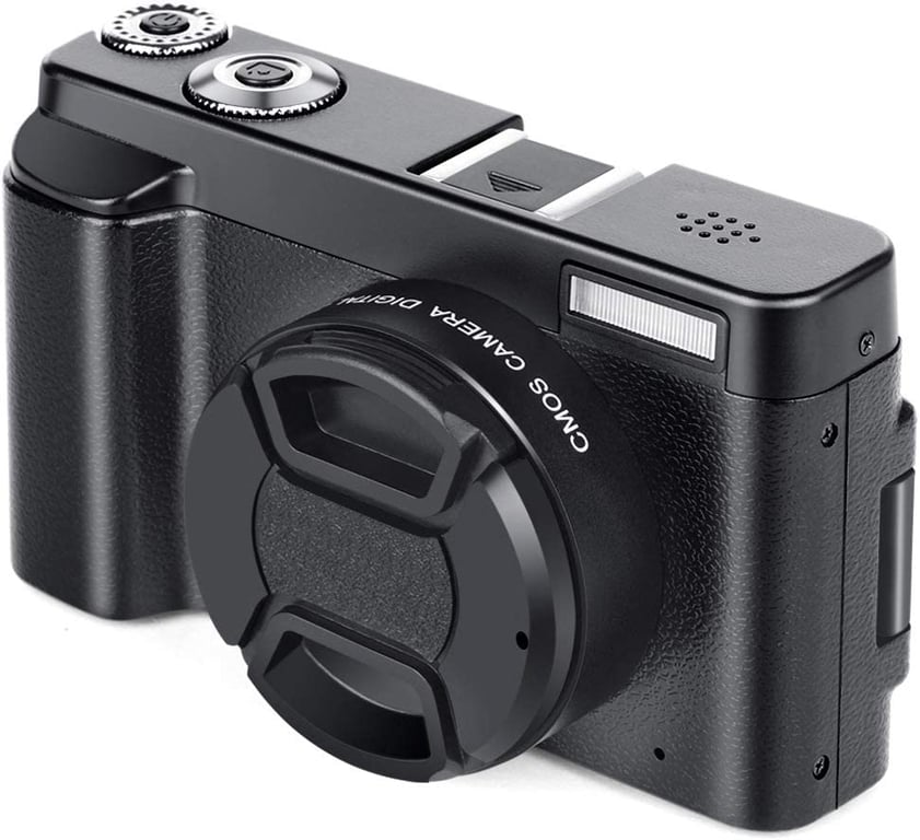 Appareil photo numérique 48 MP, HD 1080p, zoom 16x, écran rabattable Noir - Neuf