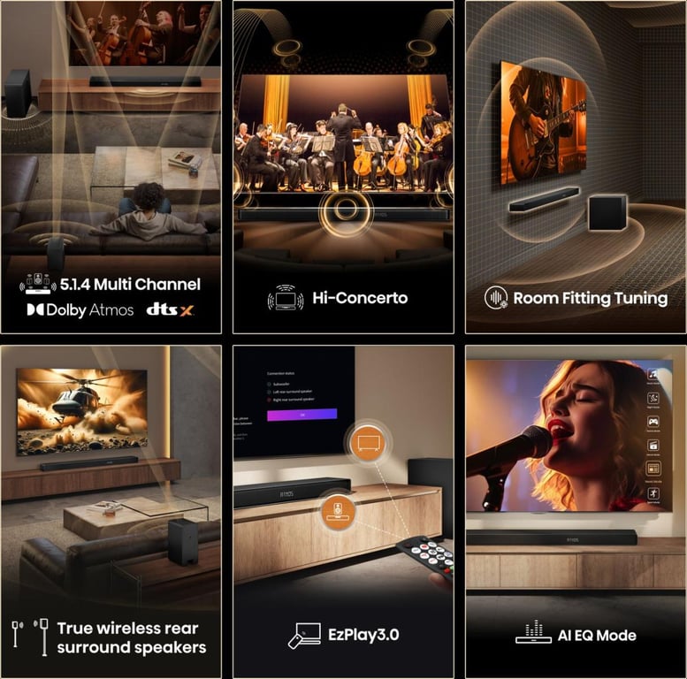 Barre de Son Hisense AX5140Q – 5.1.4 Canaux, 600 W, Dolby Atmos - vue 2