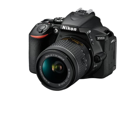 Nikon D5600 + AF-P DX 18-55 mm VR + kit fotocamera reflex SD da 16 GB 24,2 MP CMOS 6000 x 4000 pixel Nero