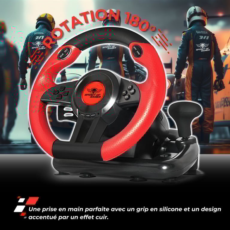 Spirit of Gamer Race Wheel Pro 1 USB Volant + pédales AnalogiqueNumérique PC Neuf - vue 2