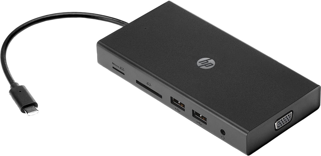 HP Concentrateur de voyage multi-ports USB-C - Neuf Noir - vue 2
