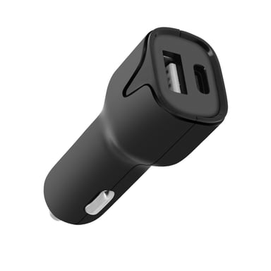 Cargador de mechero Carga completa 2.4A USB / USB-C Anti-sobrecarga Setty Negro