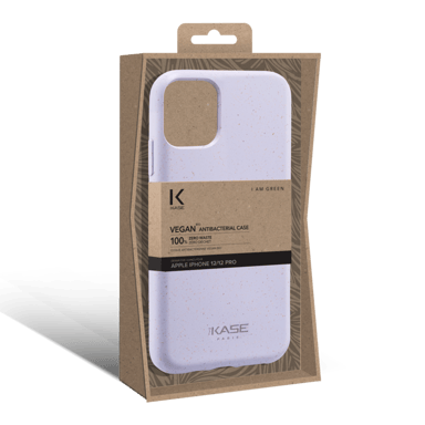 Coque antibactérienne vegan bio 100 % zéro déchet pour Apple iPhone 12/12 Pro, Violet Aà§aà¯