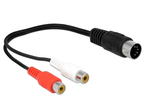 DeLOCK 85835 câble audio 0,2 m DIN (5-pin) 2 x RCA Noir